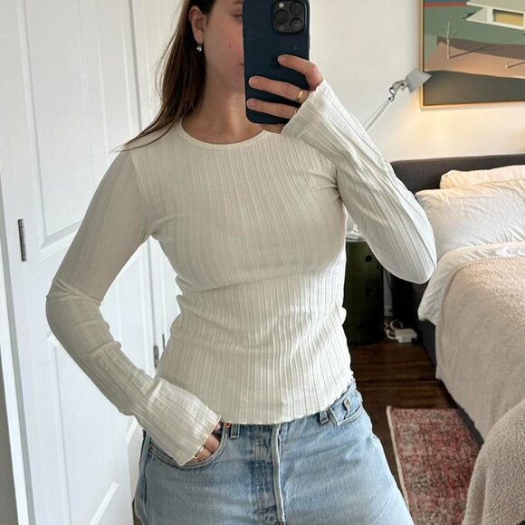 Simon Miller Women's White and Cream Shirt - Picture 1 of 5